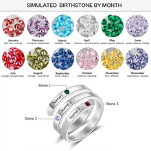 Load image into Gallery viewer, Personalized Mothers Ring with Birthstone