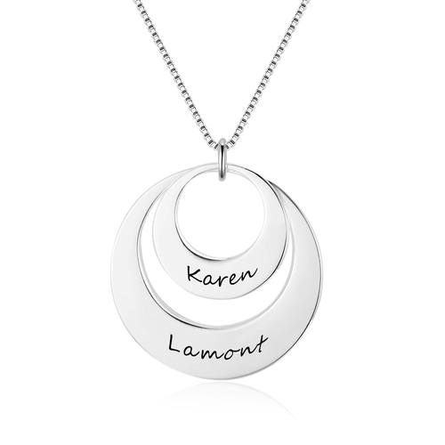 Double Ring Necklace with Engraving