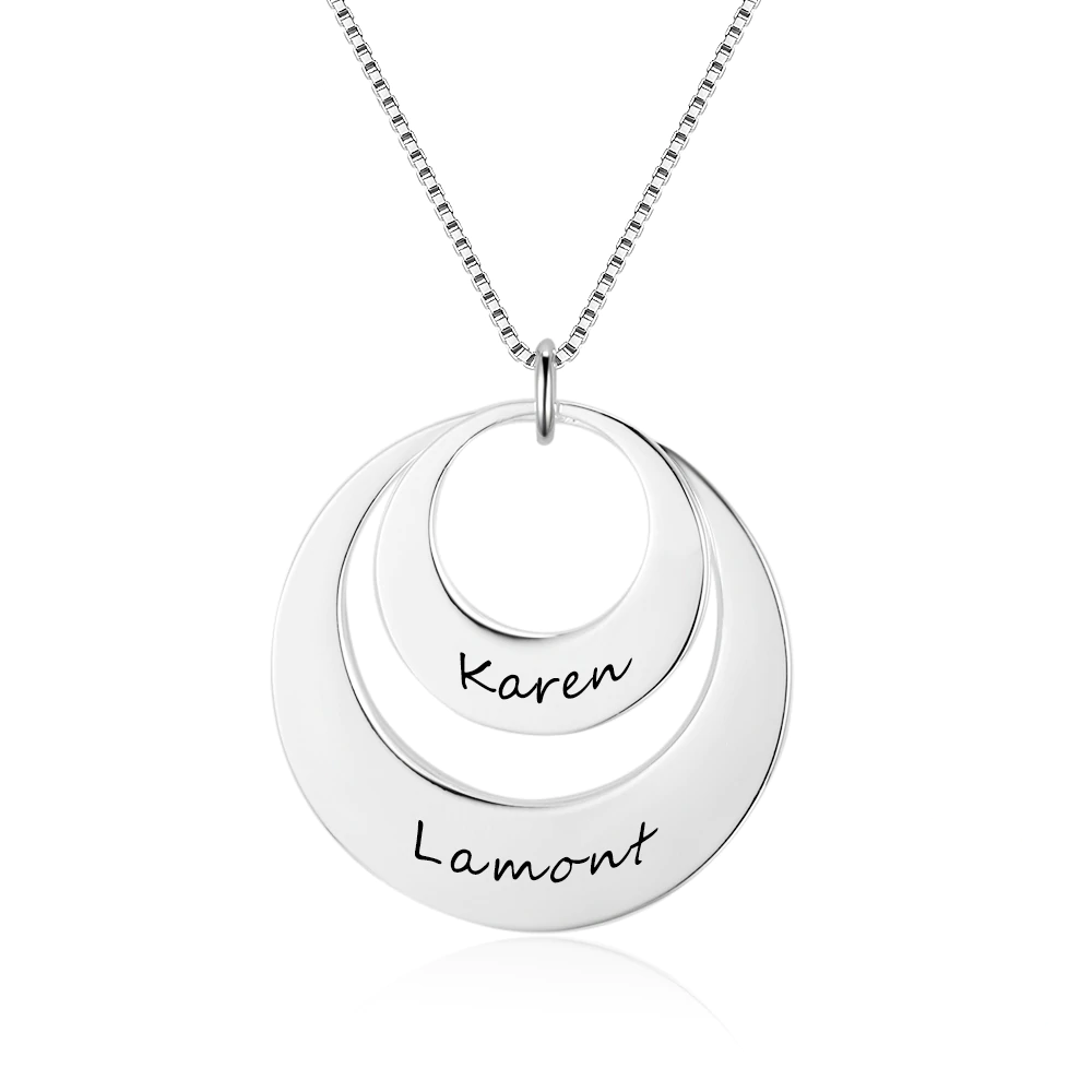 Double Ring Necklace with Engraving