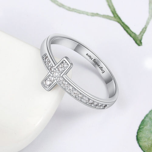 Personalized Cross Ring