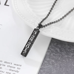 Personalized Vertical Bar Necklace with Engraving