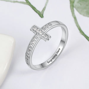 Personalized Cross Ring