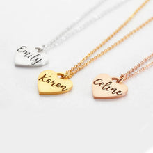 Load image into Gallery viewer, Heart Necklace with Engraving