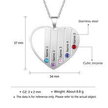 Load image into Gallery viewer, Personalized Heart Necklace with Birthstones