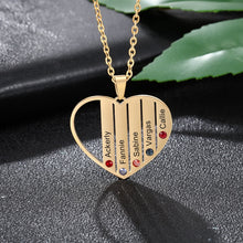 Load image into Gallery viewer, Personalized Heart Necklace with Birthstones