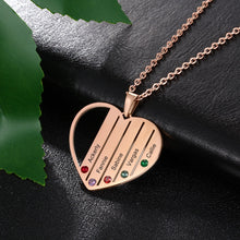 Load image into Gallery viewer, Personalized Heart Necklace with Birthstones