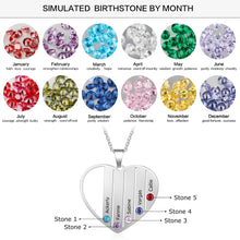 Load image into Gallery viewer, Personalized Heart Necklace with Birthstones