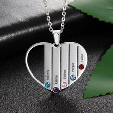 Load image into Gallery viewer, Personalized Heart Necklace with Birthstones