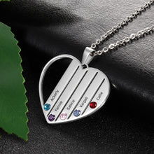 Load image into Gallery viewer, Personalized Heart Necklace with Birthstones