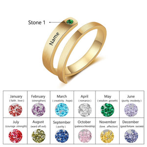 Personalized Mothers Ring with Birthstone