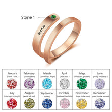 Load image into Gallery viewer, Personalized Mothers Ring with Birthstone