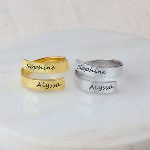 Adjustable Ring with Engraving