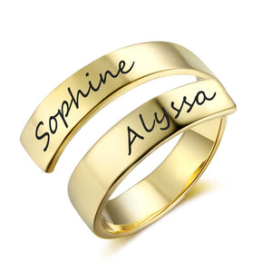 Adjustable Ring with Engraving