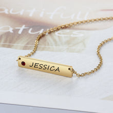 Load image into Gallery viewer, Personalized Bar Necklace with Birthstone