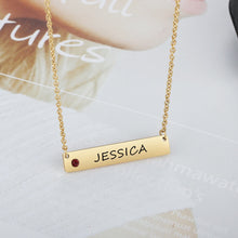 Load image into Gallery viewer, Personalized Bar Necklace with Birthstone