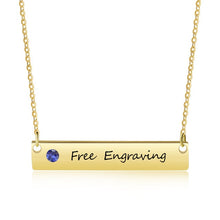 Load image into Gallery viewer, Personalized Bar Necklace with Birthstone