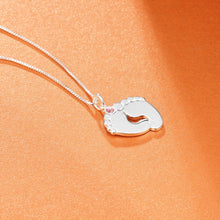 Load image into Gallery viewer, Personalized Baby Feet Necklace with Birthstone